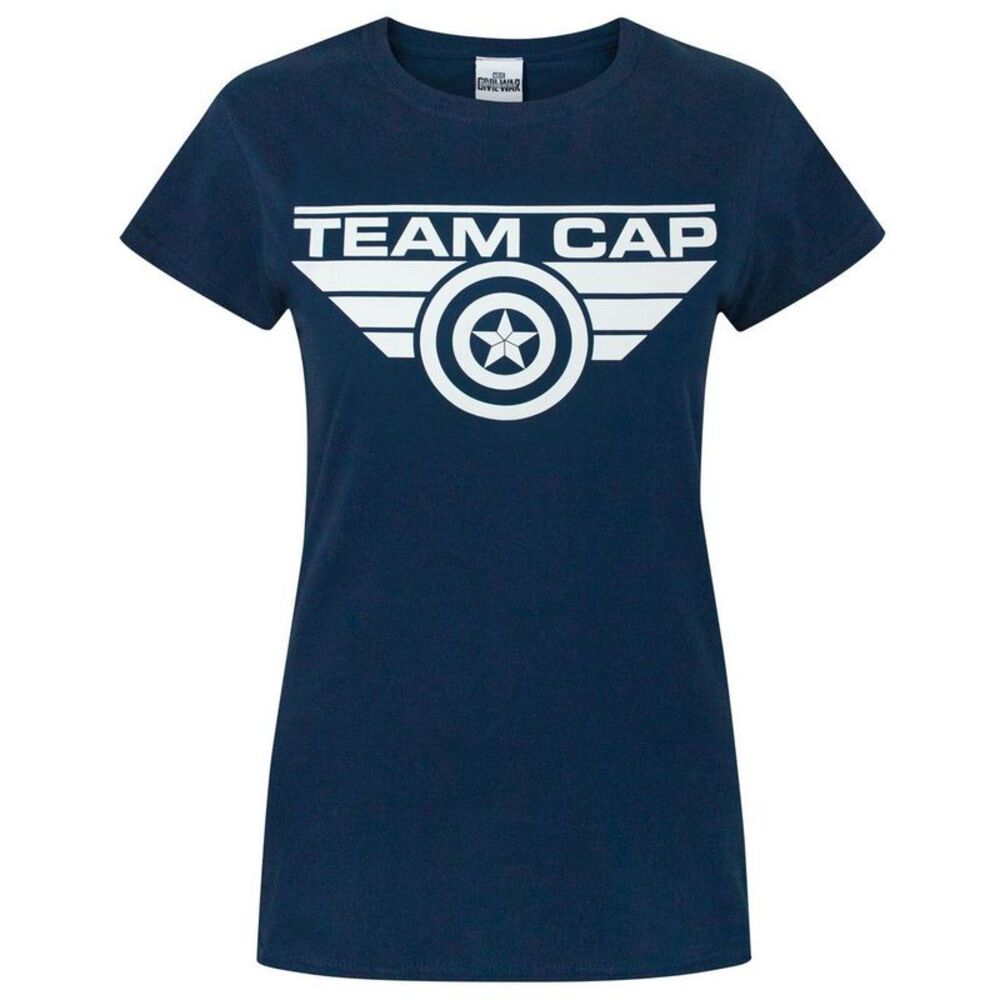 Captain America Womens/Ladies Civil War Team Cap T-Shirt / Blue